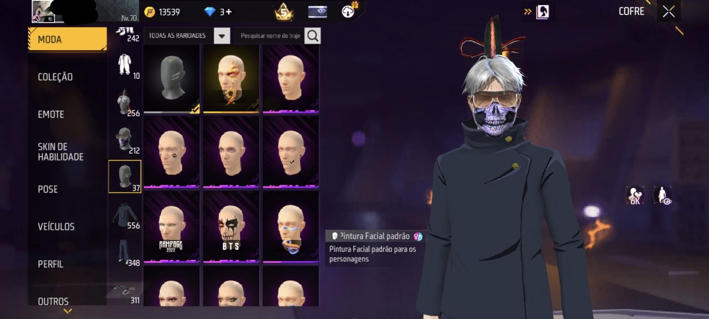 CONTA DE FREE FIRE COM 2 ANGELICAIS, FITINHA, muitas PARCERIAS e muito mais