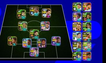 EFootball | Elenco 3190 | Messi 105 | Neymar 103 | Haaland 102 | Cartas Espec