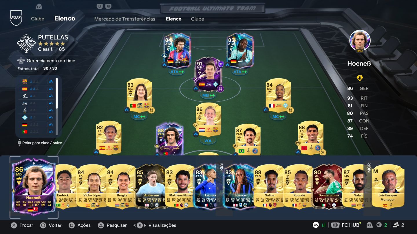 PS5 - CONTA FC 27 | 600K COINS | TIME 85 OVR | PUTELLAS 91 | WEB APP LIBERADO
