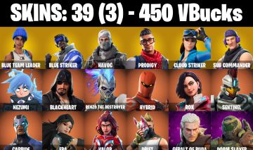 CONTA FORTNITE COM 39 SKINS BLUE TEAM LEADER/BLUE STRIKER/HAVOC/DRIFT/SELENE