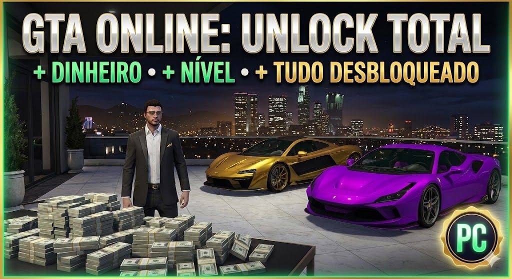 GTA 5 ONLINE PC | PACOTE DE DINHEIRO + UP E BRINDES