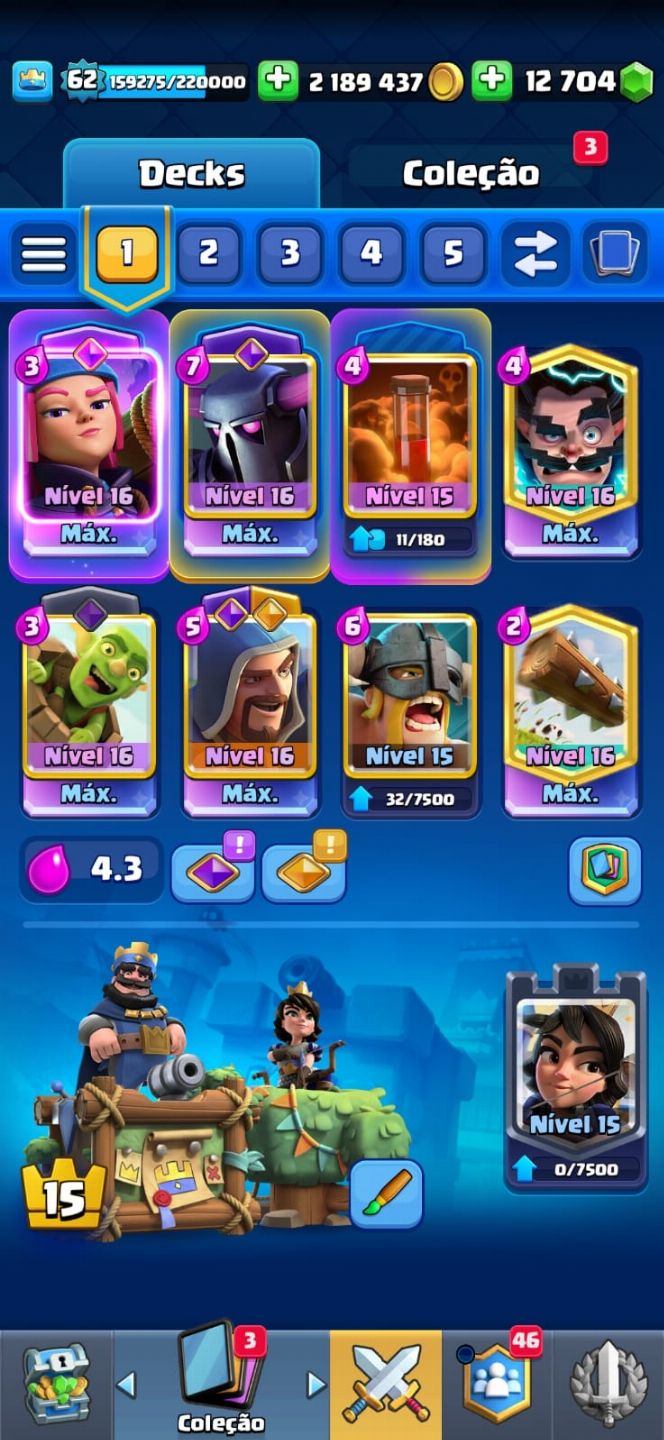Conta Clash Royale com 12k de gemas + Braw Stars + Clash of Clans