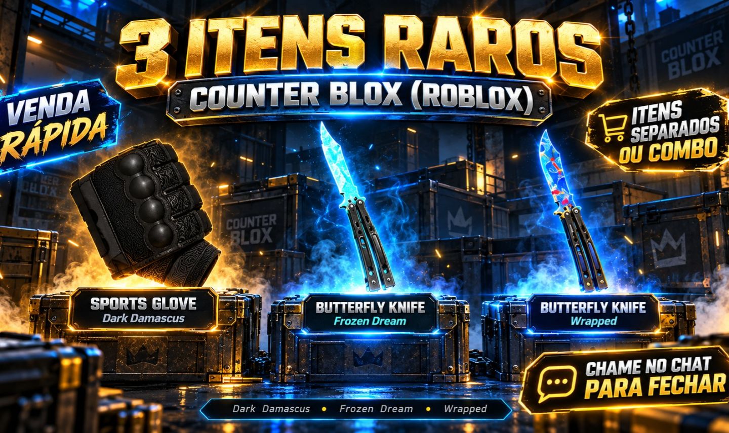 Counter Blox (Roblox) | Luva Dark Damascus + Butterfly Frozen Dream e Wrapped