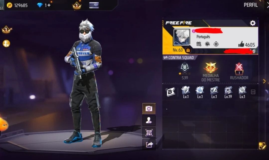 Conta de Free Fire com Passe Antigo