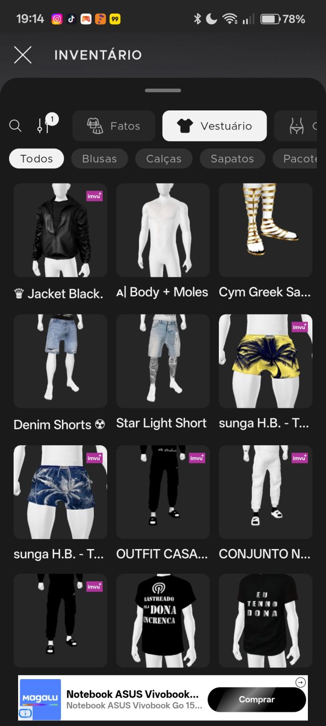 CONTA IMVU AP E AGE, COM KID E ADULTO