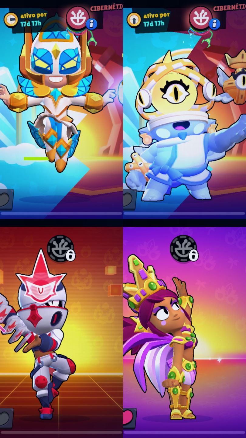 Conta Brawl Stars, antiga e com diversas skins raras