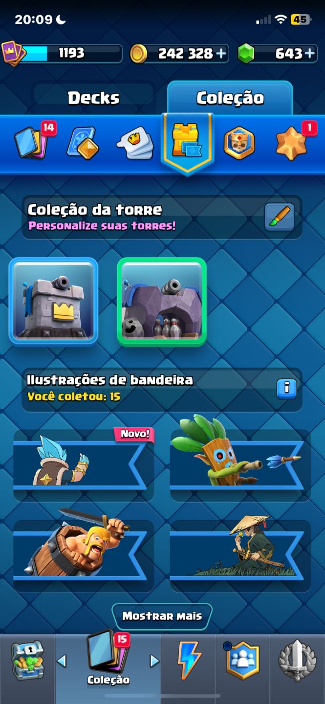 CONTA CLASH ROYALE | 6847 TROFÉUS | 119/123 CARTAS