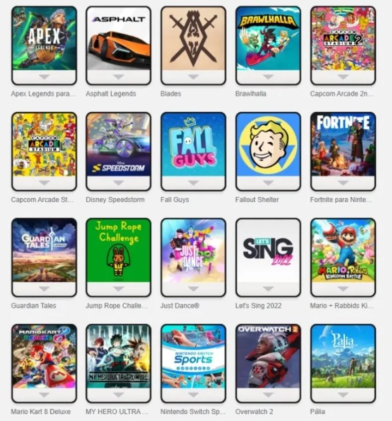Conta Nintendo Switch com 40 itens: jogos, apps populares e pagos