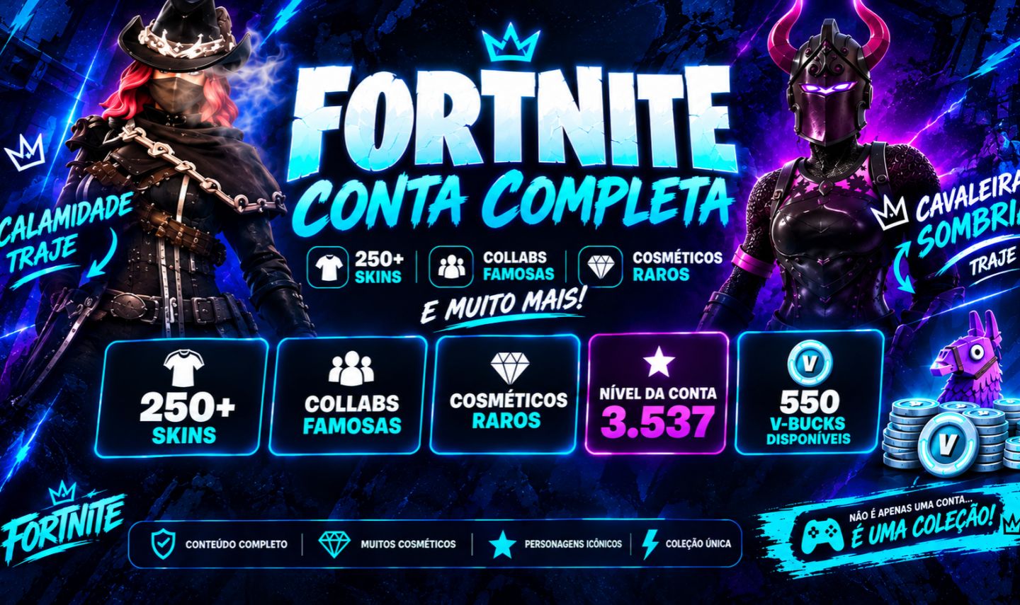FORTNITE | 250+ SKINS, COLLABS FAMOSAS, COSMÉTICOS RAROS E MUITO MAIS!
