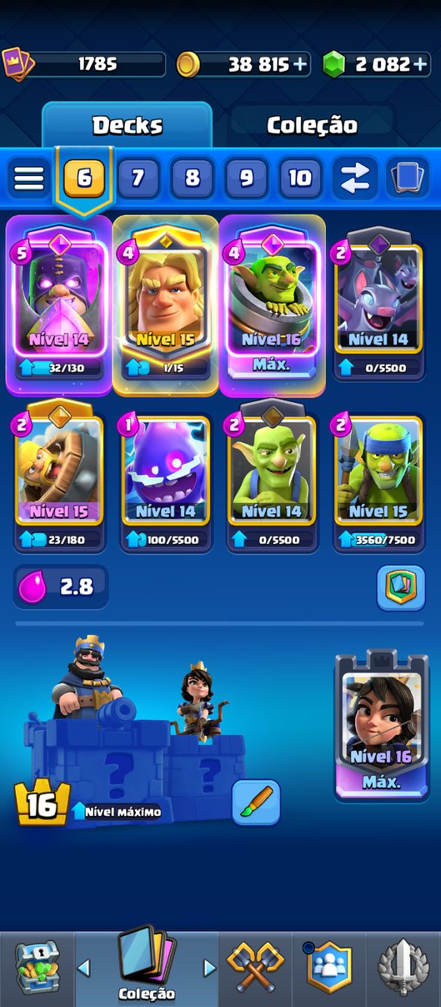 Conta premium com muitas skins e emotes - Clash Royale