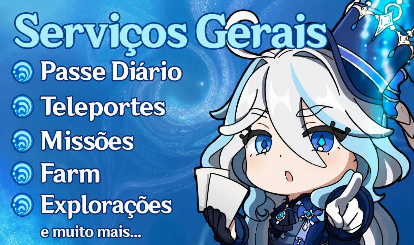 Serviços de Conta - Genshin Impact - FARM, exploração e etc