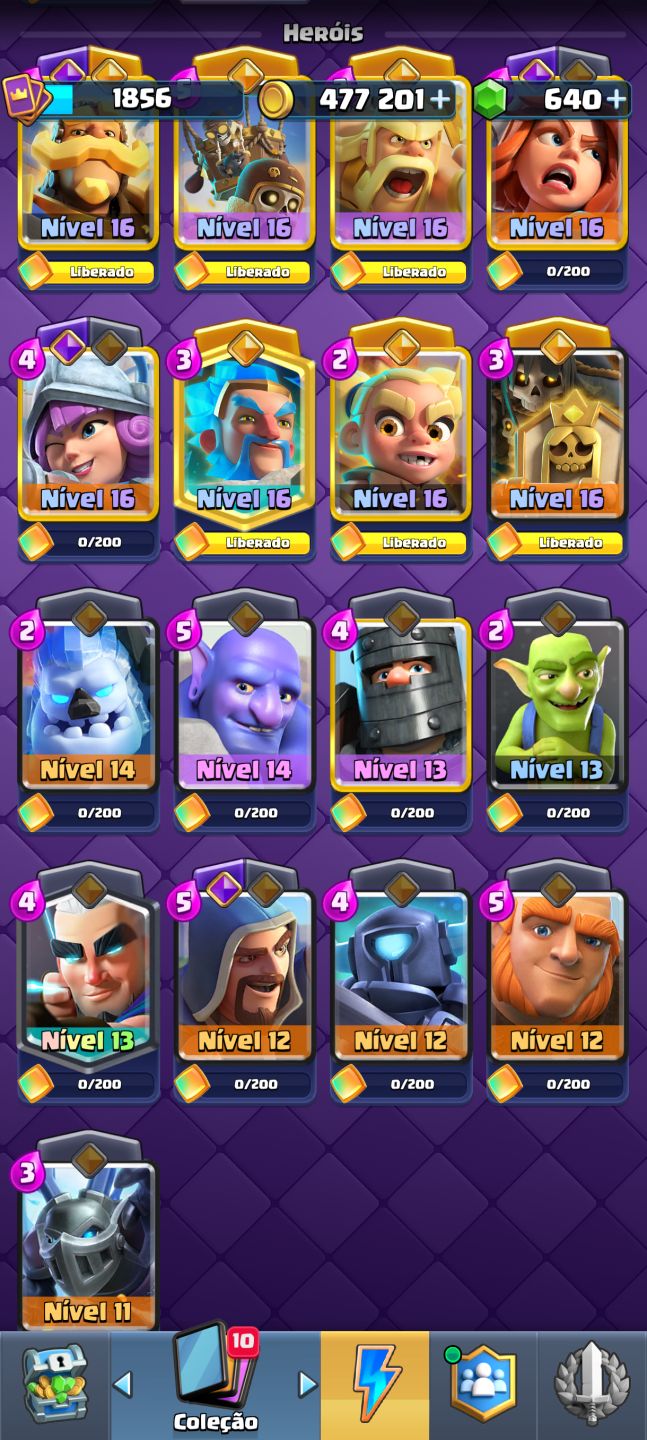 Acc Clash Royale bem upada