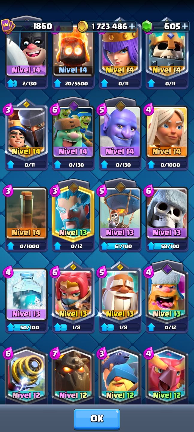 CONTA EX TOP GLOBAL | 11.5k Troféus | Torre do Rei 16 | Princesa Nível 16