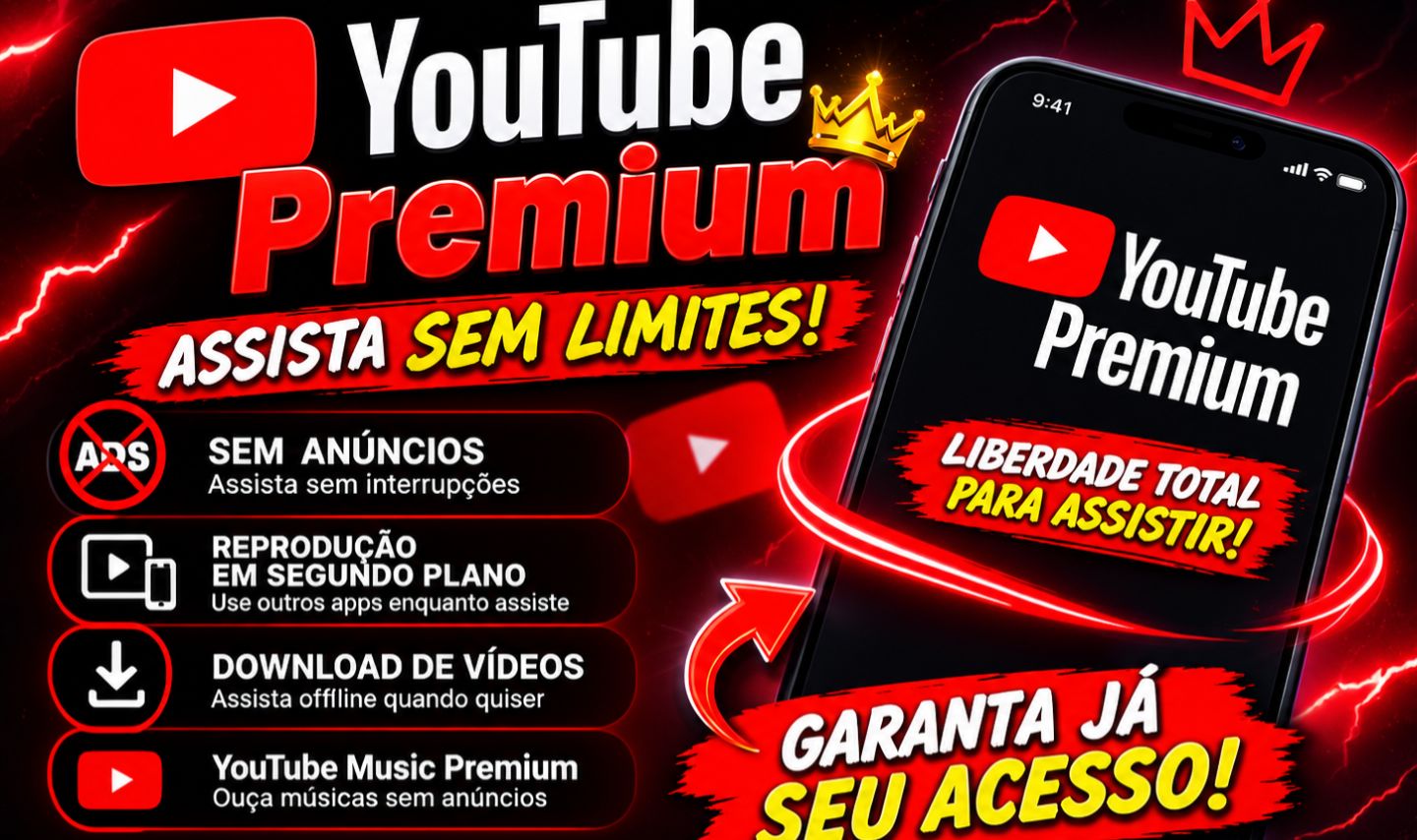 YOUTUBE PREMIUM+MUSIC 30 DIAS