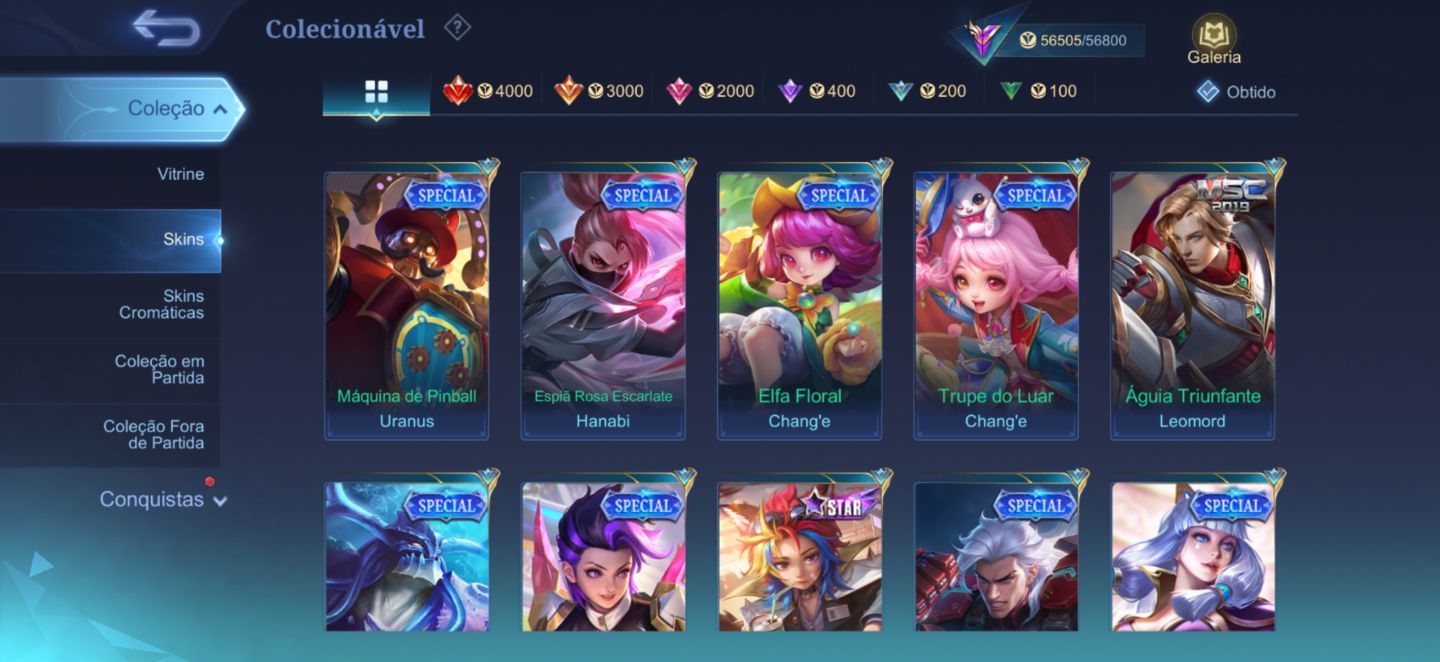 Conta Mobile Legends FULL | Todos Heróis + Skins Raras | Glória Mítica