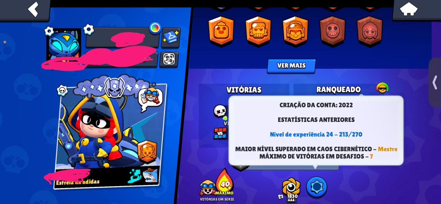 CONTA DE BRAWL STARS DE 2022 COM SPIKE DAS TREVAS E TICK MECHAGHIDORAH