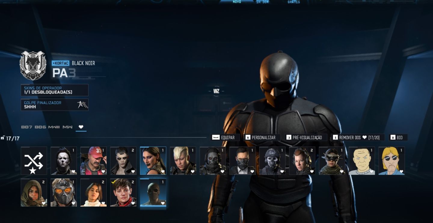CONTA WARZONE BLACK NOIR+CORVO+MICHAEL MYSERS + MW3 Preço negociavel