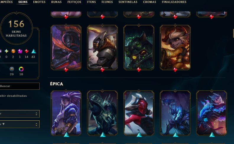 Conta gold / mmr bom / full acesso 150 skins +