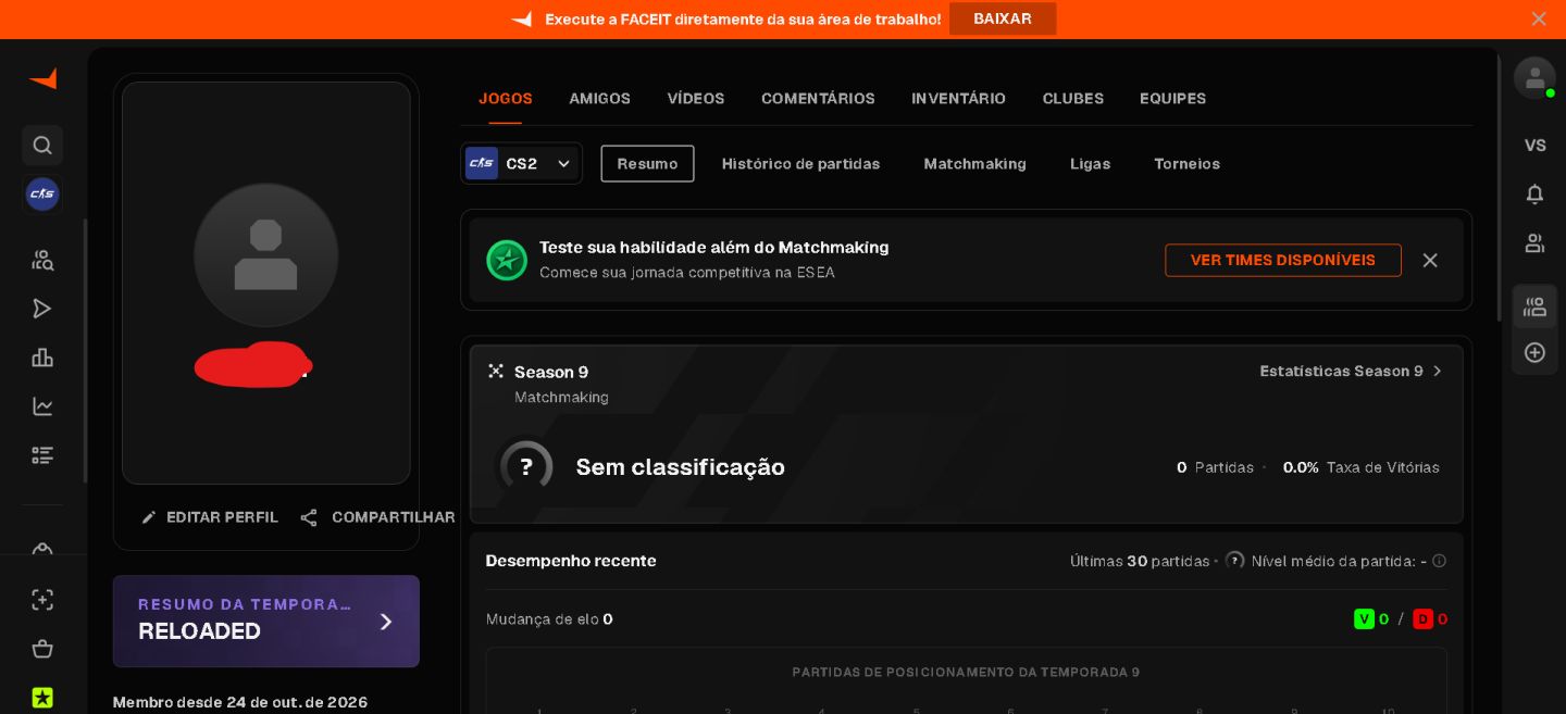 Conta Counter Strike 2 Com GC Com Faceit
