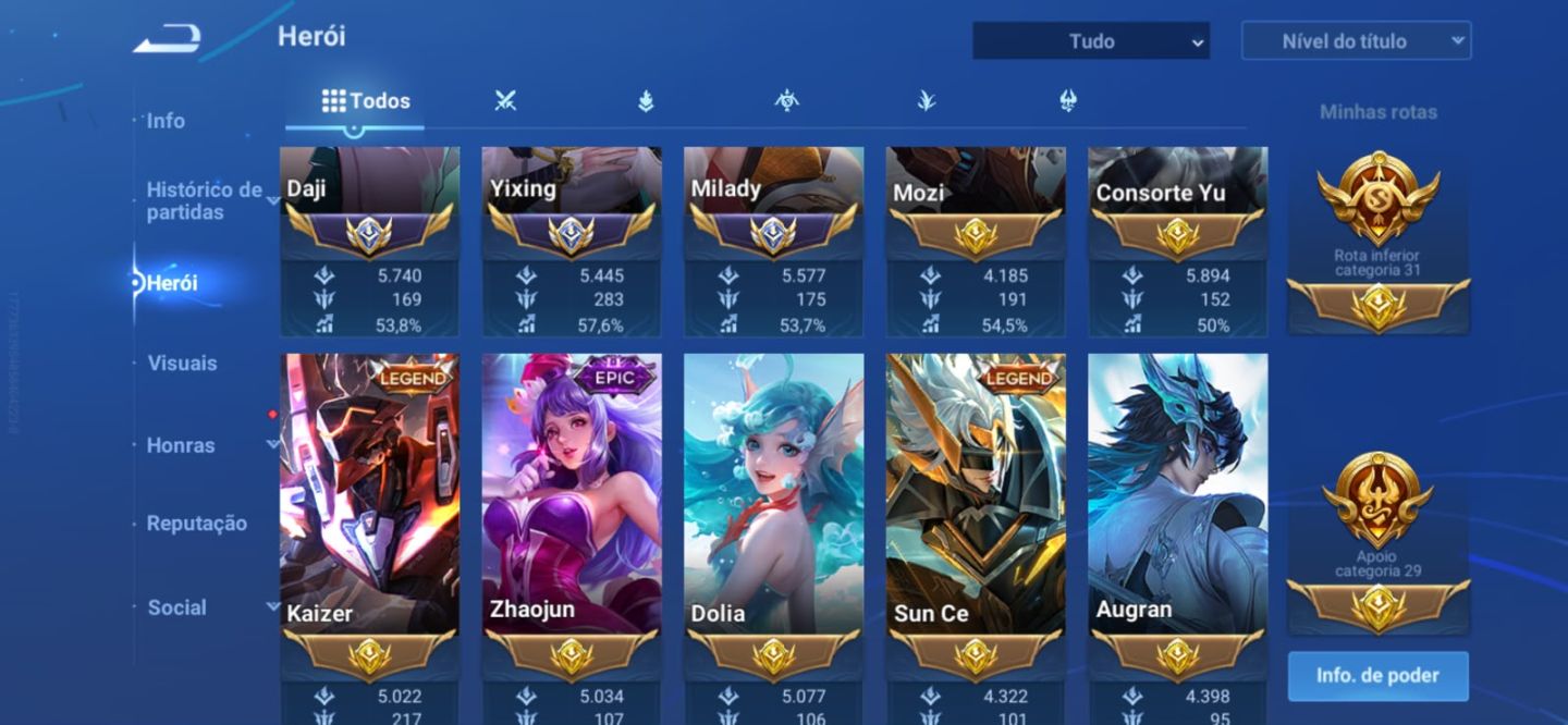 CONTA HONOR OF KINGS (HoK) 249 SKINS + CONTA ANTIGA DO LANÇAMENTO GLOBAL!