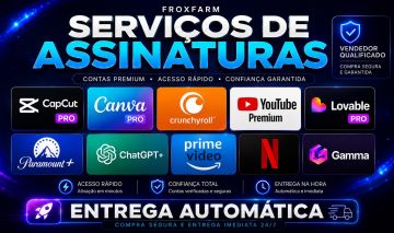 [PROMOÇÃO] - UFC PARAMOUNT/LOVABLE/TNT/AMAZON PRIME/NETFLIX/CANVA/CRUNCHYROLL