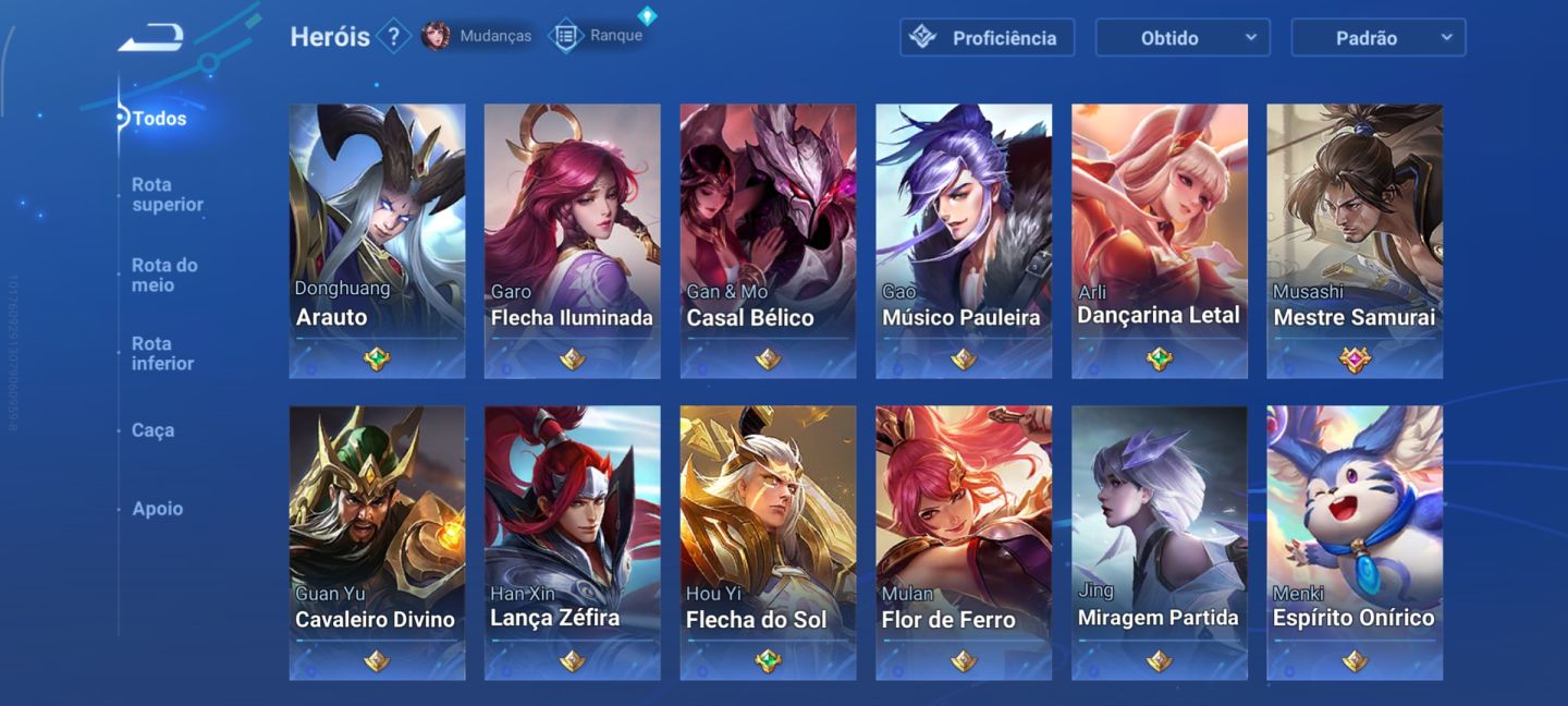 Conta de honor com algumas skins. Sem tempo para jogar