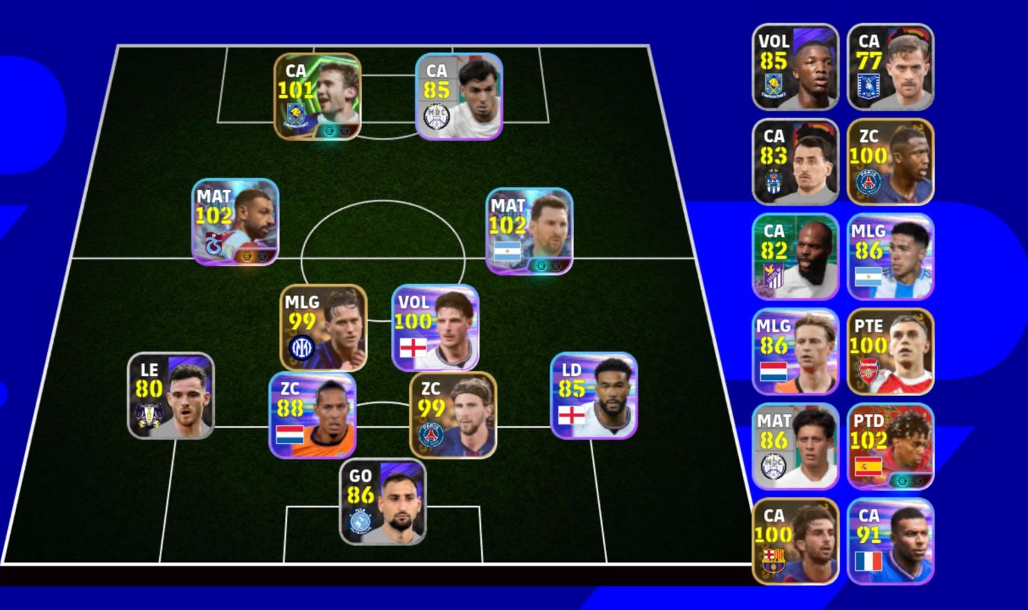 Conta eFootball Mobile Iniciantes | Messi 102 + Salah 102