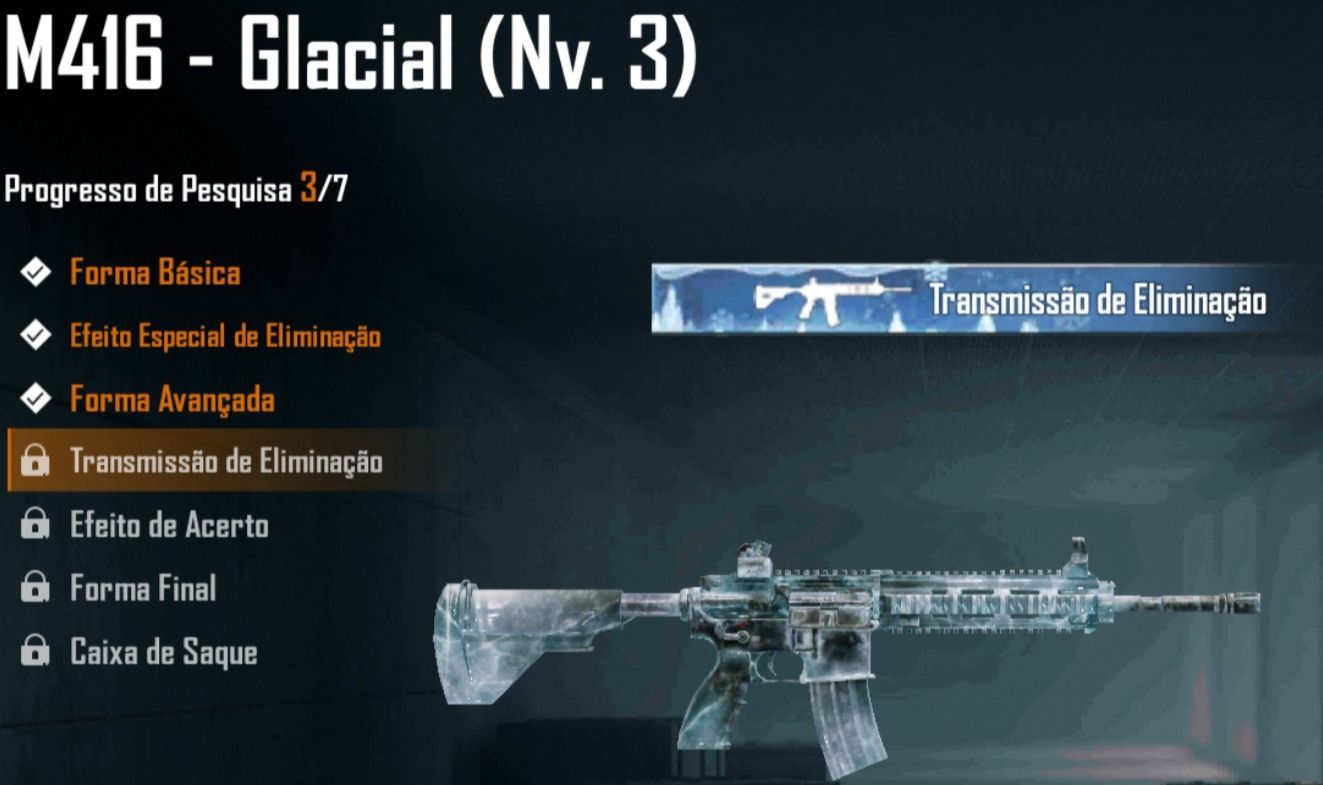 Conta pubg mobile com m4 glacial e outras armas e skins