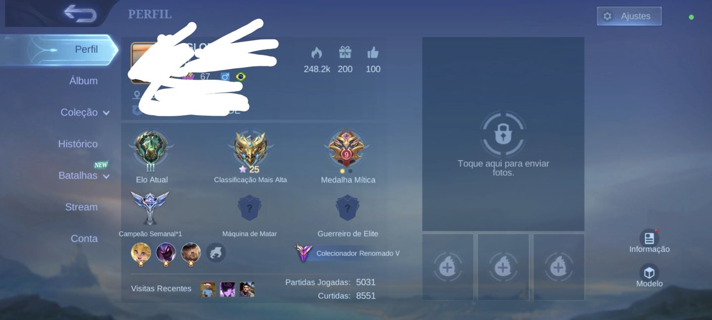 Conta mlbb muito antiga, e com legend alucard, Kakashi no haya, entre outras.