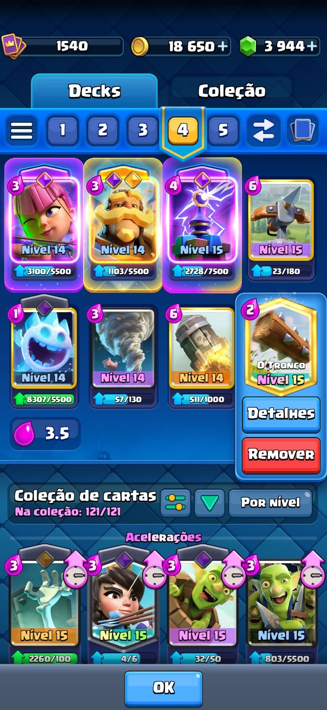 Conta clash royale de 9 anos