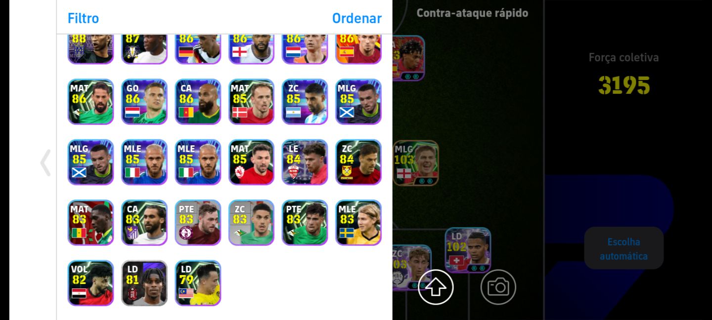 Conta eFootball | Força 3195 + Klopp + Elenco Completo e Reservas de Elite