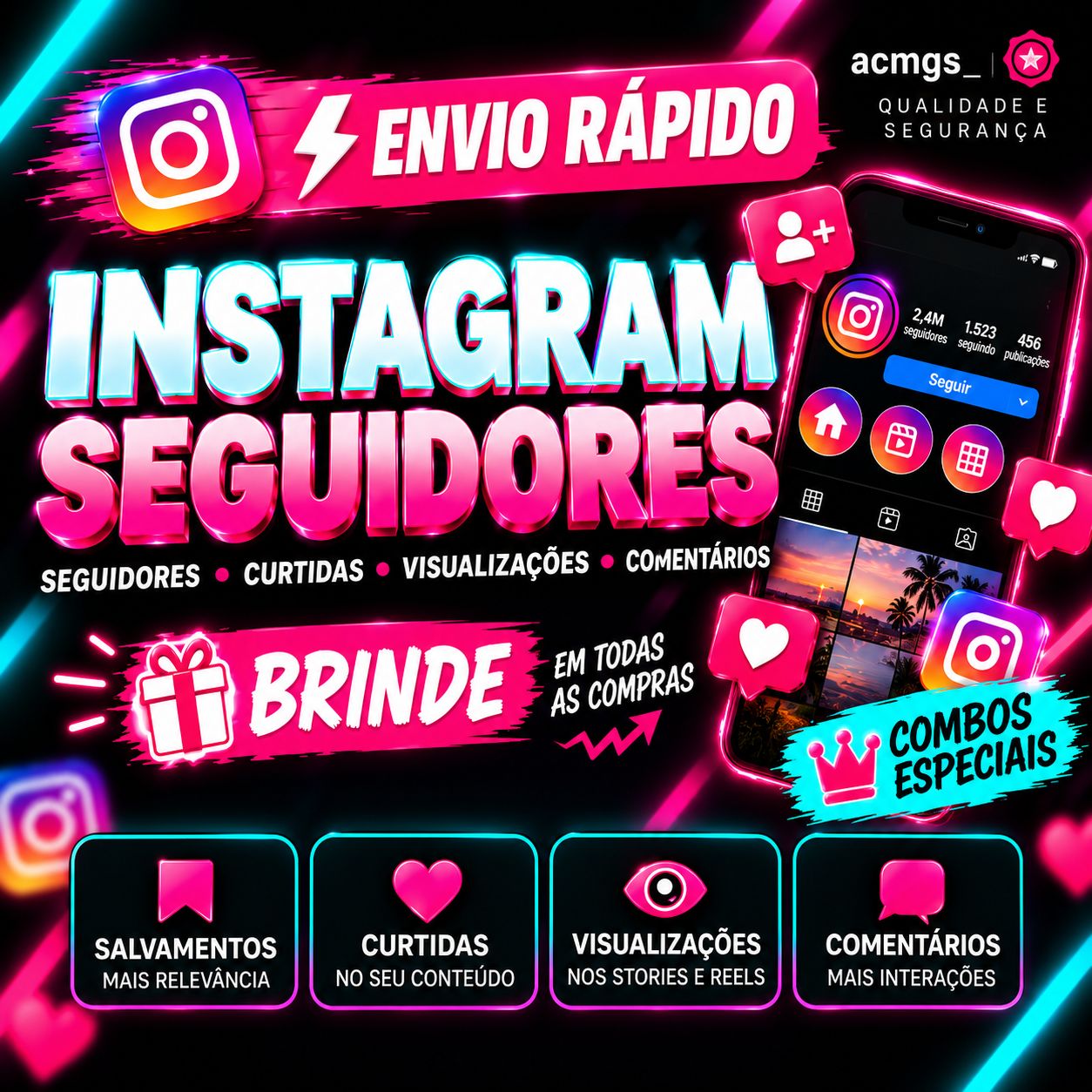 [ENVIO RÁPIDO + BRINDE] INSTAGRAM | SEGUIDORES, COMENTÁRIOS, CURTIDAS E MAIS
