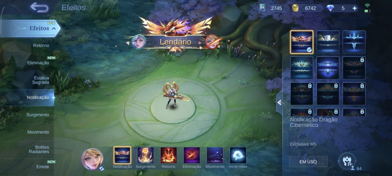 Conta de ML com 72 skins totais.