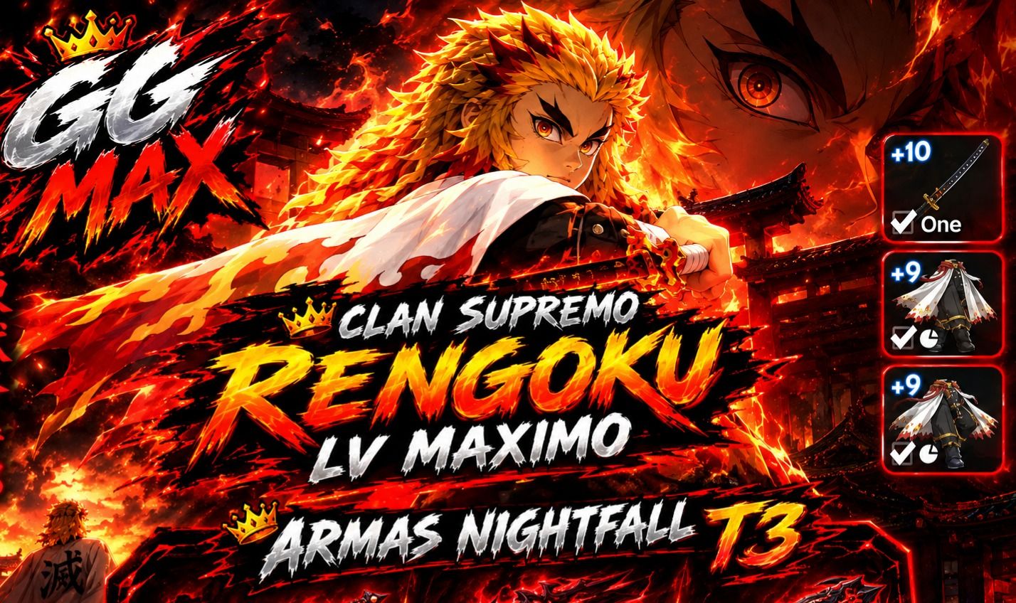 Conta Rengoku(supreme) Flame Lv Max Arma e Armaduras T3 +10 5m gold