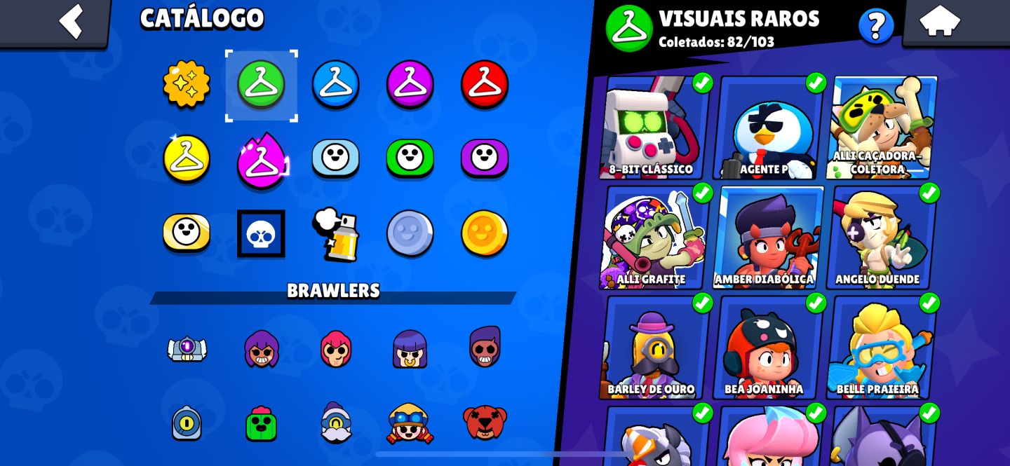 CONTA BRAWL STARS COM VARIAS SKINS TODOS OS BRAWLERS E VARIOS PRESTIGIOS