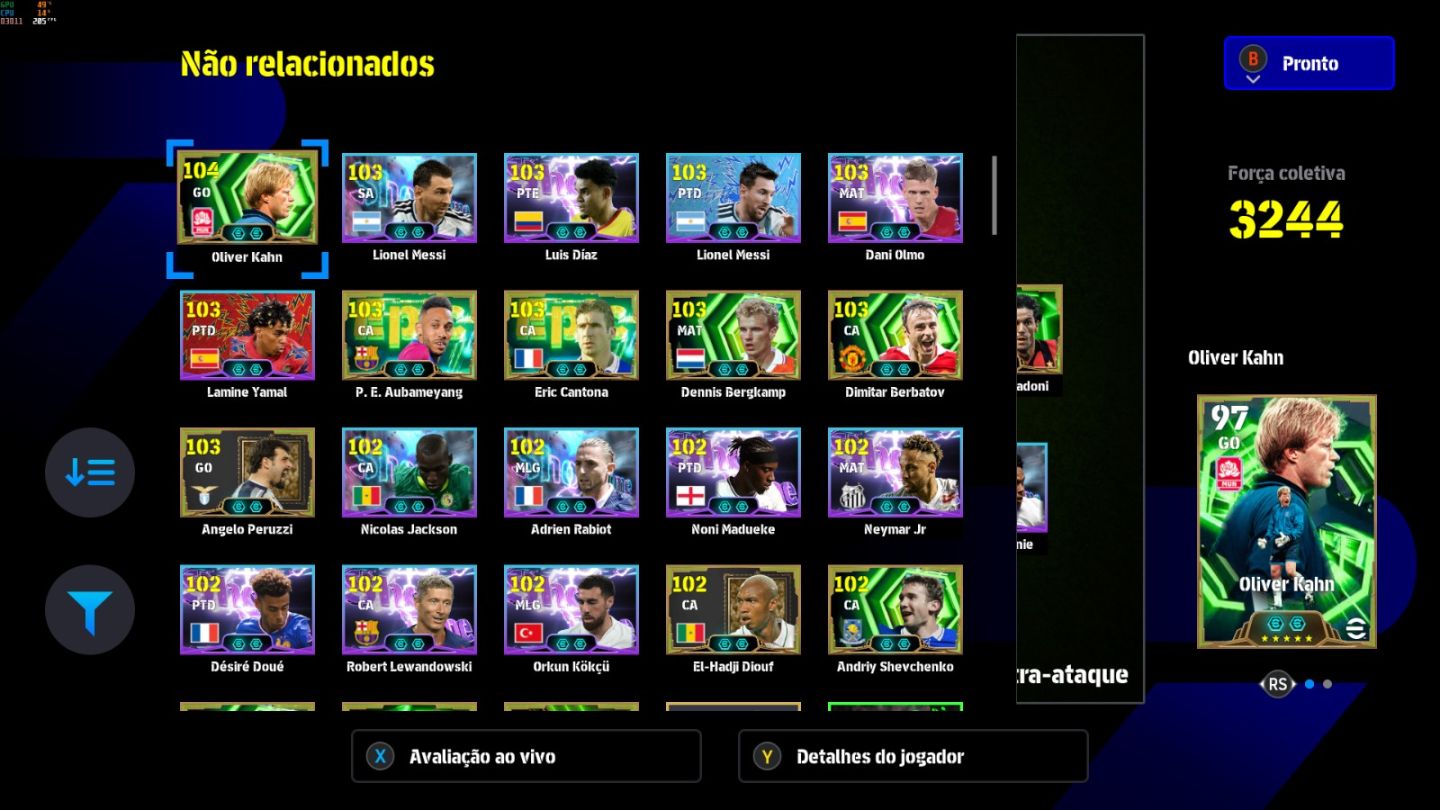 Conta PC Steam Van Der Sar 108, Nesta 106,Nedved 106,Ekitike 106, Rice 106 e CIA