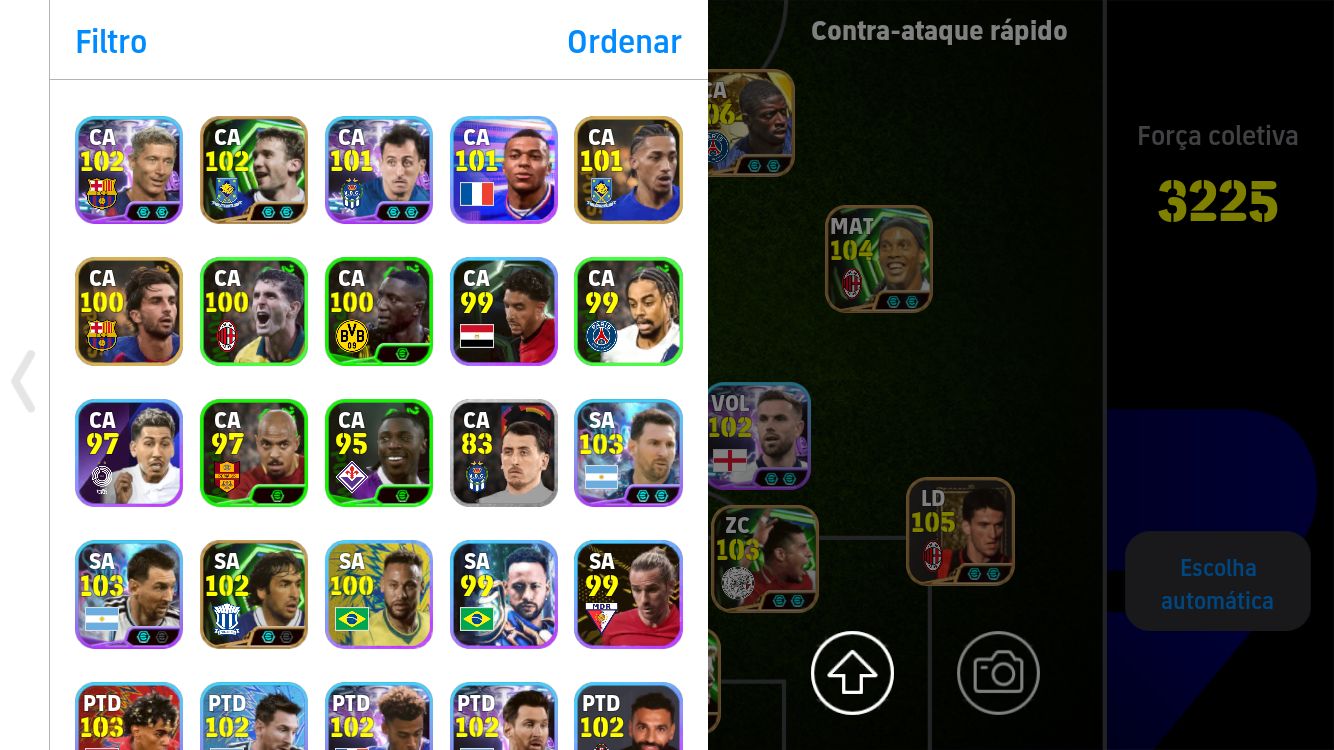 CONTA EFOOTBALL COM DEMBELE BALLON DOR++RONALDINHO GAUCHO + FORLAN++