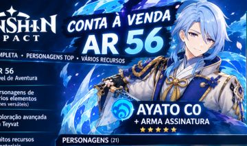 Genshin AR 56 | Ayato + Assinatura, Zhongli, Ganyu, Raiden e Vários C6!