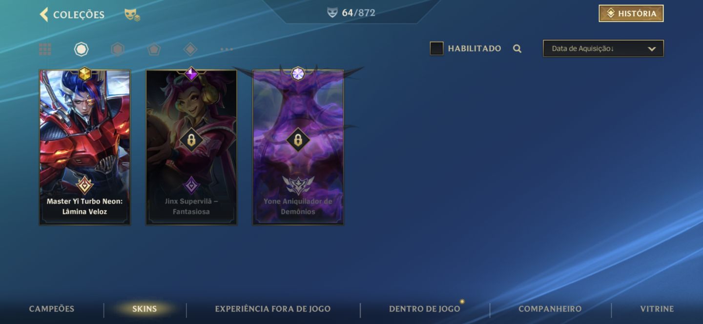 Conta Wild Rfit top/skins Limitadas