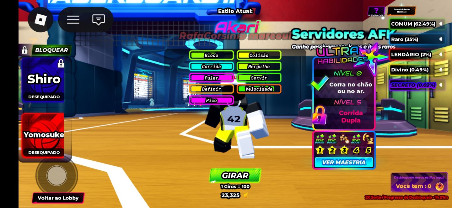 CONTA DE VOLEY BOLL LEGENDS/VBL/!!! OLHE A DESCRIÇÃO