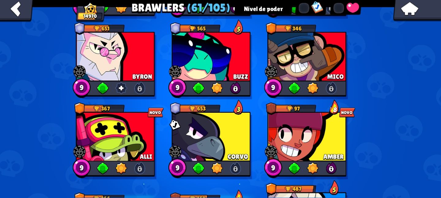 CONTA BRAWL STARS, 15K TROFÉUS, 61 BRAWLERS, 101 SKINS, DONO ÚNICO.