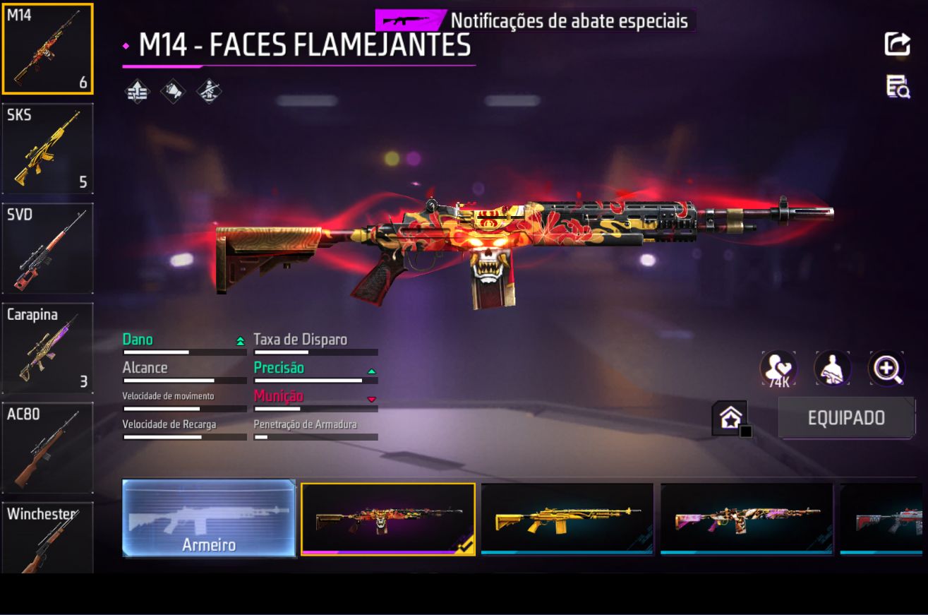 CONTA FREE FIRE NÍVEL 46