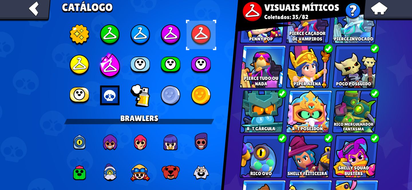 Conta de brawl com mais de 80k de trofeus com varias skins e passes raros.