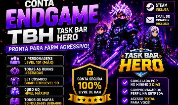 [TBH] Task Bar Hero | 3 Personagens Lv. 101 + Set Full Cosmic + Full Cubo/Runa