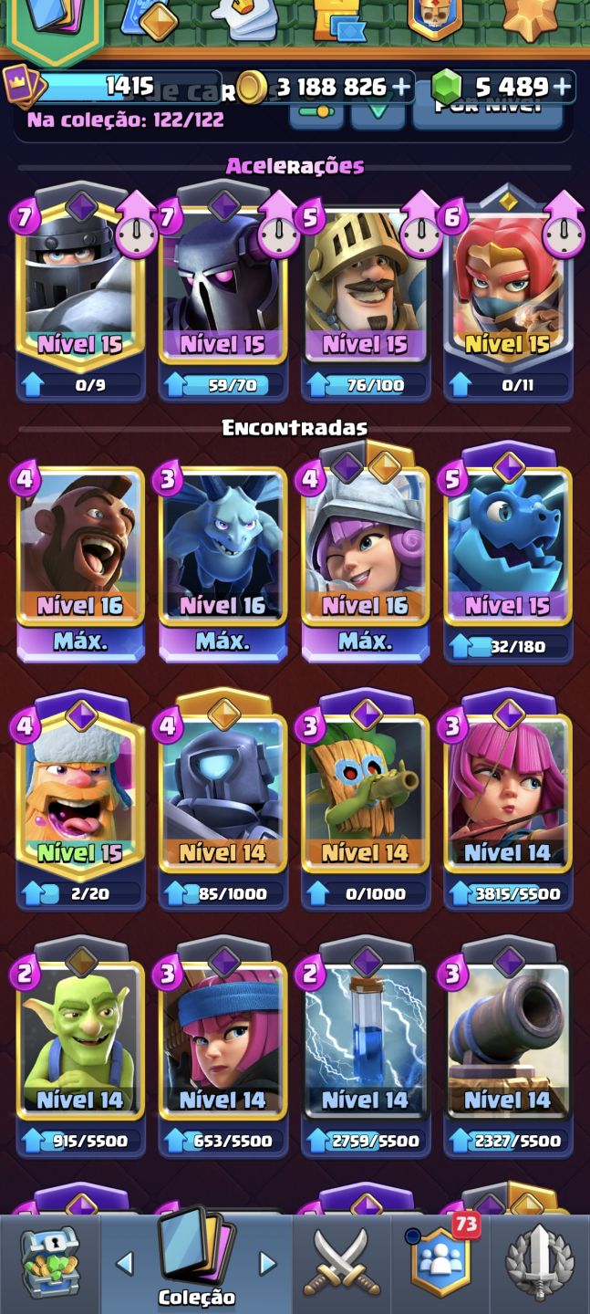 Conta de Clash Royale 10 anos de jogo 3 cartas full