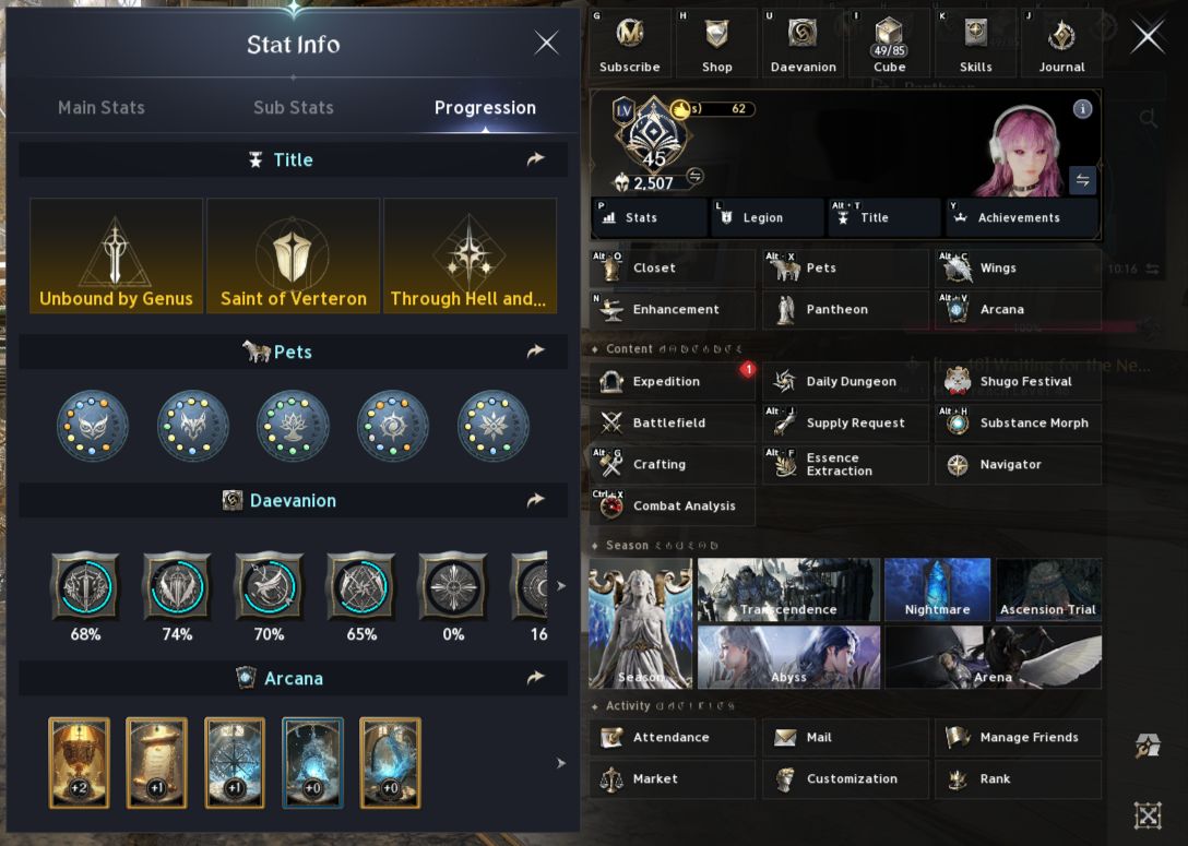 Global SA Ariel Elyos Sorcerer Lv.45 | 124.3K CP | 2,507 GS | Unbound by Genos