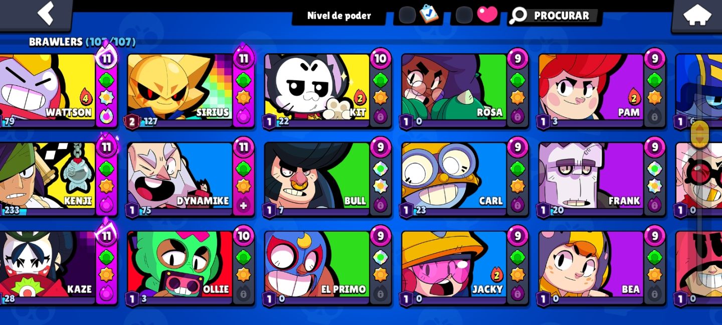 Conta de brawl stars com mais de 100k todos os personagens e muitos Prestígios