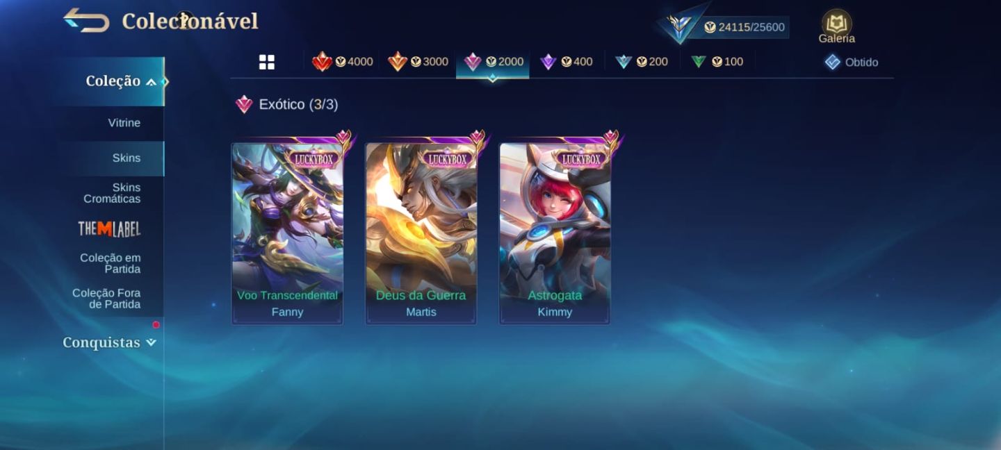 CONTA MOBILE LEGENDS ANTIGA | 80 SKINS | 3 KOF + 3 LUCKY BOX | ACEITO PROPOSTAS
