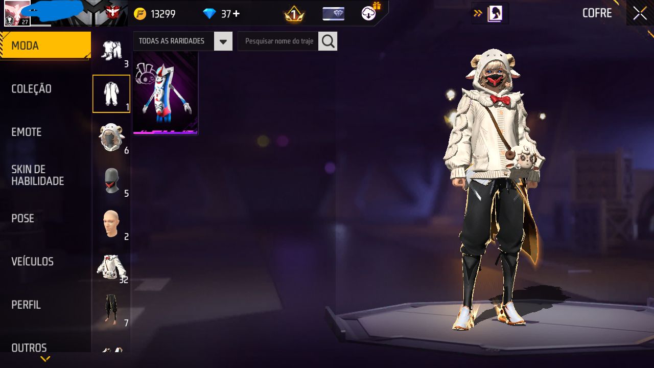 CONTA FREE FIRE MESTRE MODO RANK COM SKIN INOCENCIA E ECLIPSE E ENTRADA