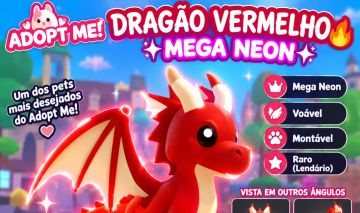 Dragon - Dragão vermelho - Mega neon